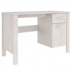 VidaXL Escritorio HAMAR Madera Maciza de Pino Blanco 113x50x75cm