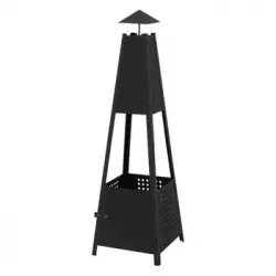 Chimenea De Jardín Forma Piramidal Negro Ml-design