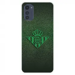 Funda Para Motorola Moto E32 Del Real Betis Balompié Escudo Verde Fondo Trama - Licencia Oficial Real Betis Balompié