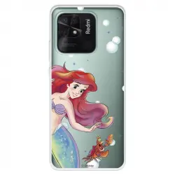Funda para Xiaomi Redmi 10C Oficial de Disney Ariel y Sebastián Burbujas La Sirenita