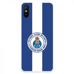 Funda Para Xiaomi Redmi 9a Del Fútbol Club Oporto Escudo Rayas Azul Y Blanco - Licencia Oficial Fútbol Club Oporto