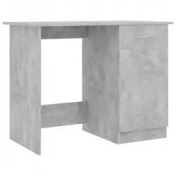 Vidaxl Escritorio De Madera Contrachapada Gris Hormigón 100x50x76 Cm