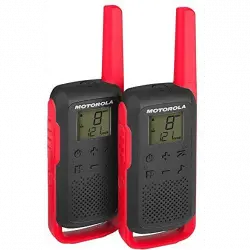 Walkie Talkies - Motorola Talkabout T6 PMR 2 Unidades 16 Canales 121 Códigos LCD Alcance 8 Km AA