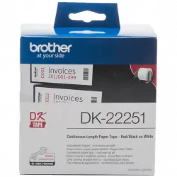 Brother DK-22251 Black and red on white DK cinta para impresora de etiquetas