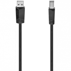 Cable USB - Hama 00200604, 5 m, USB-A, USB-B, USB2.0, Negro