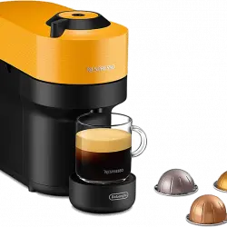 Cafetera de cápsulas - De'Longhi Nespresso Vertuo Pop ENV90.Y, 0.56 l, 1350 W, Tecnología Centrifugación, Amarillo Mango