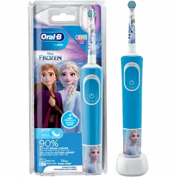 Cepillo eléctrico - Oral-B Vitality 100 Kids Frozen, Recargable, Autonomía 8 días, Tecnología de Braun, Azul