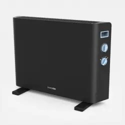 Convector Eléctrico - Calefactor Bajo Consumo - Función Turbo - 2 En 1 - 2000 W - Color Negro - 3 Potencias - Termostato Ajustable - Sistema De