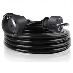 Extrastar Cable Alargador con Protección Schuko Macho/Hembra 5m Negro