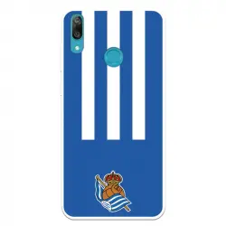 Funda Para Huawei Y7 2019 Del Real Sociedad De Fútbol Real Rayas Verticales - Licencia Oficial Real Sociedad De Fútbol