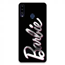Funda Para Samsung Galaxy A20s Oficial De Mattel Barbie Logo Barbie Silicona Negra - Barbie