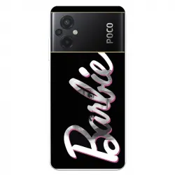 Funda Para Xiaomi Poco M5 Oficial De Mattel Barbie Logo Barbie Silicona Negra - Barbie