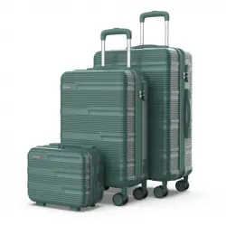 Numada - Juego De Maletas De Viaje 3 Pzs Upfly T10 Abs. Maleta Cabina 55x40x20, Maleta Mediana 60l Y Neceser Verde