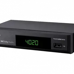 Sintonizador TDT - Tele System TS4020, DVB-T2/S2, HEVC, HD, HDR10, HLG con pantalla, Negro