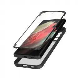Avizar Funda Antigolpes de Plexiglás Polímero Contorno Negro para Samsung Galaxy S21 Ultra