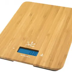 Balanza de cocina - Jata MOD. 720, Peso máximo 15 kg, Pantalla LCD, Función temporizador, Bambú