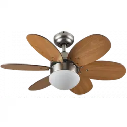 Bastilipo - Ibiza Rc - Ventilador De Techo Con Mando A Distancia-60w Y 75cm De Diametro-e27 60w, Haya/wengé, 75 Cm