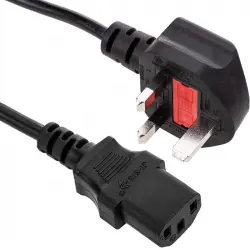 Bematik Cable Eléctrico British Standard BS-1363-1 a IEC-60320-C13 Macho/Hembra 0.4m Negro