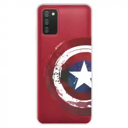 Funda para Samsung Galaxy A03s Oficial de Marvel Capitán América Escudo Transparente