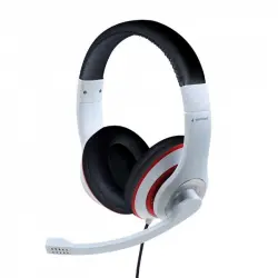 Gembird MHS-03-WTRDBK Auriculares con Micrófono Blanco/Rojo