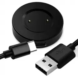 OcioDual Base de Carga + Cable USB-C 80cm Negro para Honor GS Pro/Watch GT/GT2/GT 2E