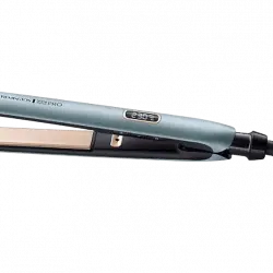 Plancha de pelo - Remington Shine Therapy PRO, Revestimiento cerámica, Tecnología iónica, Azul