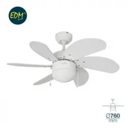 Ventilador Techo Modelo Aral Blanco Ø76cm 80m3/min Edm