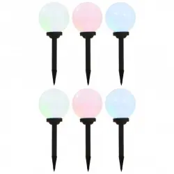 VidaXL Pack 6 Lámparas Solares LED RGB Esféricas para Exterior 20cm
