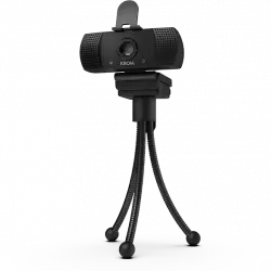 Webcam - Krom Kam, Full HD, 30 FPS, Con micrófono, Ángulo 110º, Para Mac/Windows/Android/Linux, Negro