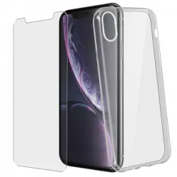 Avizar Funda de Silicona Transparente + Cristal Templado para Apple iPhone XR