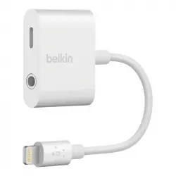 Belkin Adaptador de Audio RockStar 3.5mm + Carga Lightning Blanco