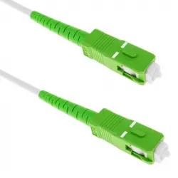 BeMatik Cable de Fibra Óptica SC/APC a SC/APC Monomodo Simplex 9/125 OS2 15m Blanco