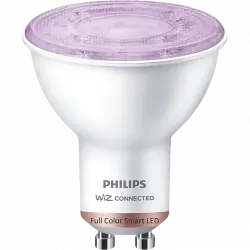 Bombilla inteligente - Philips Smart LED, 4,7W GU10, Luz Blanca y de Colores, Wi- Fi, Con tecnología SpaceSense