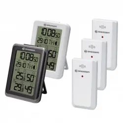 Bresser MyClimate Set 2 Relojes con Termómetro/Higrómetro + 3 Sensores Externos