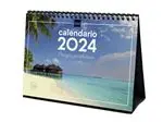 Calendario de mesa 2024 Finocam S-21x15 Paisajes paradisíacos con espacio para anotaciones