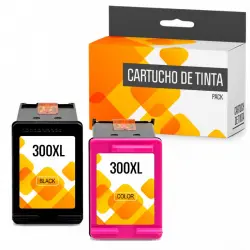 Cartuchos Tinta Compatible con HP 300XL Negro/Tricolor Pack 2