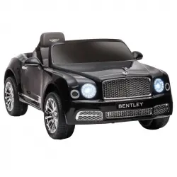 Homcom Coche Eléctrico con Licencia Bentley Mulsanne 12V Negro para Niños de 3-6 Años