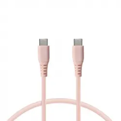 Ksix Cable Carga Ultra Rápida USB-C/USB-C 65 W 1m Rosa