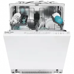 Lavavajillas integrable - Candy CI3E6L0W, 13 servicios, 5 programas, 60 cm, Rápido, Conectividad Wi-Fi, Blanco