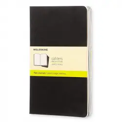 Moleskine Cahier Set de 3 Cuadernos 80 Páginas Lisas Negro