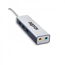 Approx Adaptador USB Sound Card + USB 3.0 HUB