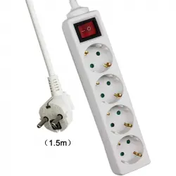 Extrastar Regleta 4 Tomas con Interruptor 1.5m