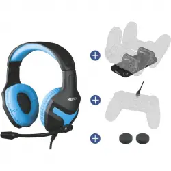 Konix Mythics Pack de Accesorios Gaming con Auriculares Gaming PS-400 para PS4 Azul