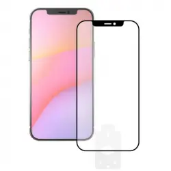 Ksix Protector de Pantalla Cristal Templado para iPhone 12 Pro Borde Negro