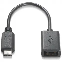 Nanocable Cable USB 2.0 Tipo C a USB Tipo A Macho/Hembra Negro 15cm
