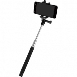 Palo Selfie - ISY ISW-1001, Bluetooth, Universal, Ampliable de 23.4 cm 110 cm, Negro y plata