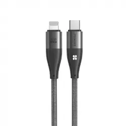 Promate Icord Cable USB-C a Lighting 20W Trenzado 1.2m Gris