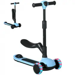 Aiyaplay Patinete Para Niños 2 En 1 Con Altura Ajustable 58x31x64-79 Cm Azul