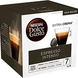 Cápsulas monodosis - Dolce Gusto Espresso Intenso, Pack de 16 cápsulas para tazas