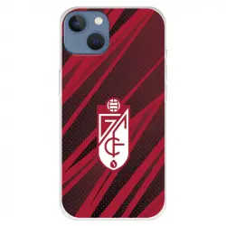Funda Para Iphone 13 Del Granada Cf Escudo - Líneas Rojas Y Negras Escudo - Líneas Rojas Y Negras - Licencia Oficial Gra